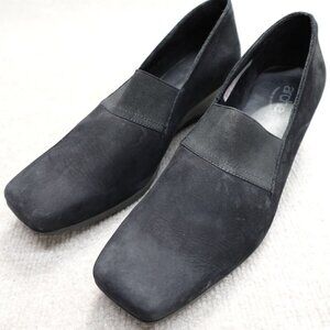 ARCHE Women's Shoes 10  41 Black Wedge Suede Slip Ons Made in France